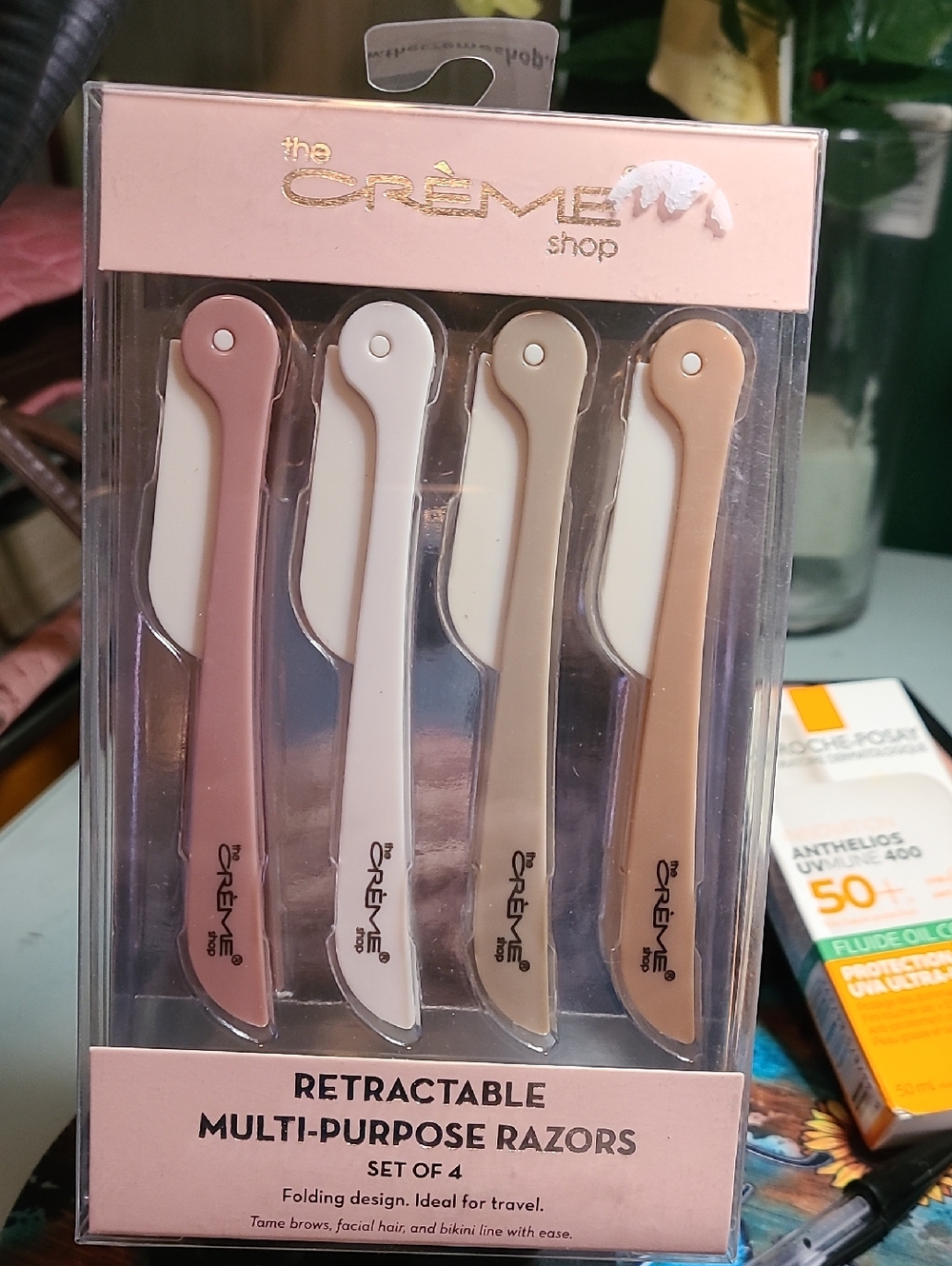 The Crème Shop Retractable Multi-Purpose Razors - Blush & Neutral Set of 4